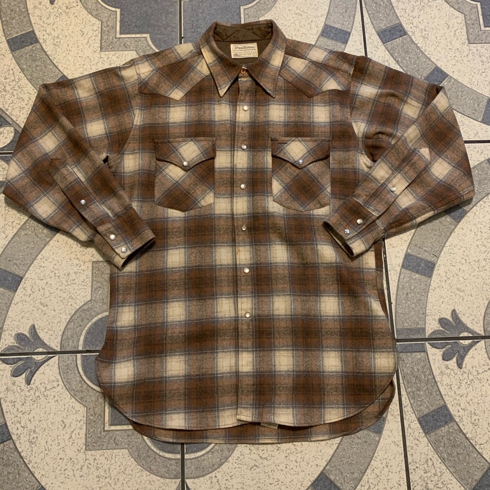 Vintage Pendleton Virgin Wool Pearl Snap Flannel